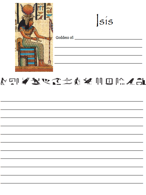 Egyptian Deities Notebooking Pages