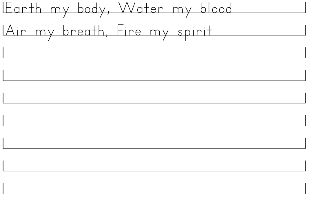 Element Chant Writing Practice