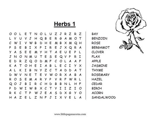 Herbs Word Searches