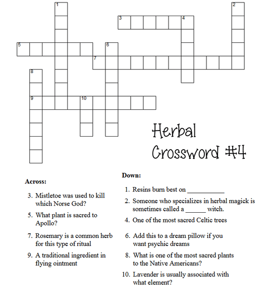 Herbal Crossword Puzzles