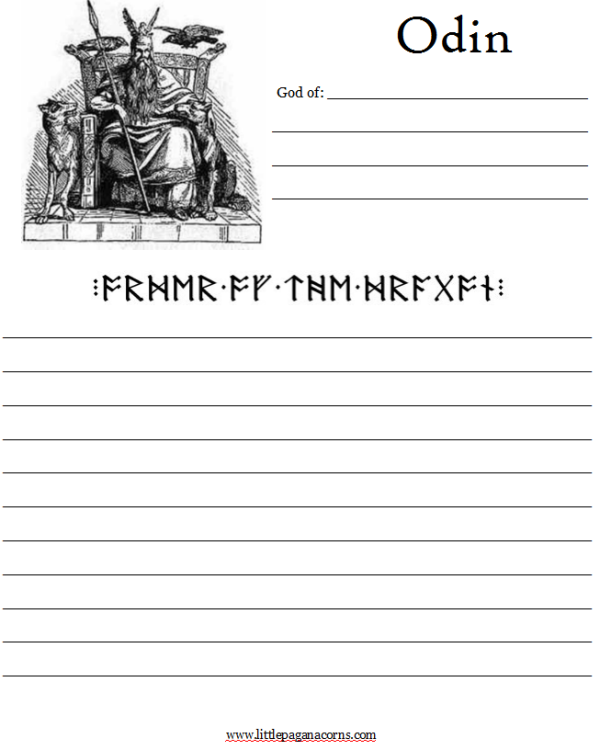 Norse Deities Notebooking Pages