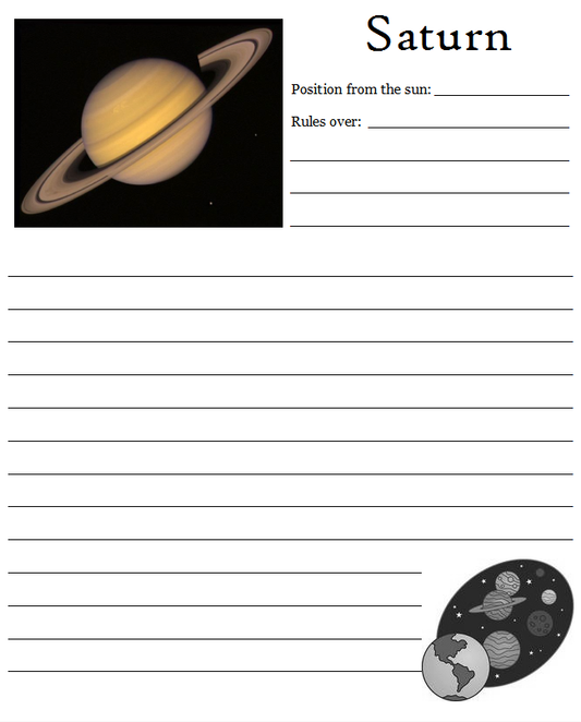 Planets Notebooking Pages