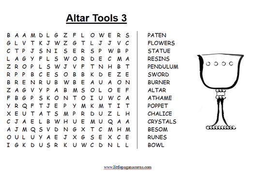 Altar Tools Word Search